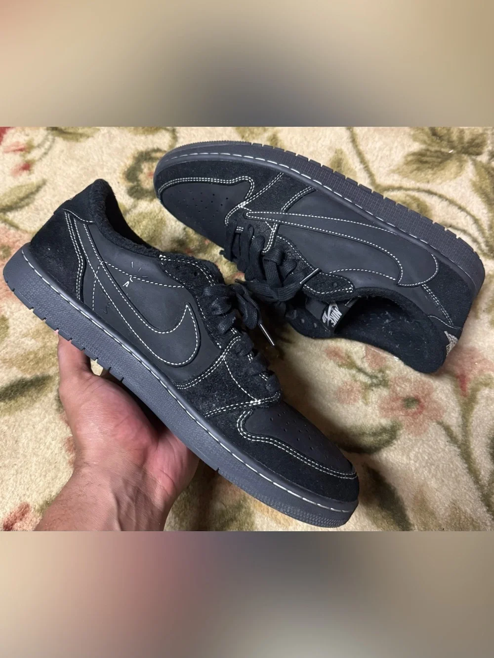 Size 14 Nike Air Jordan 1 Low OG SP x Travis Scott Phantom Black DM7866-001